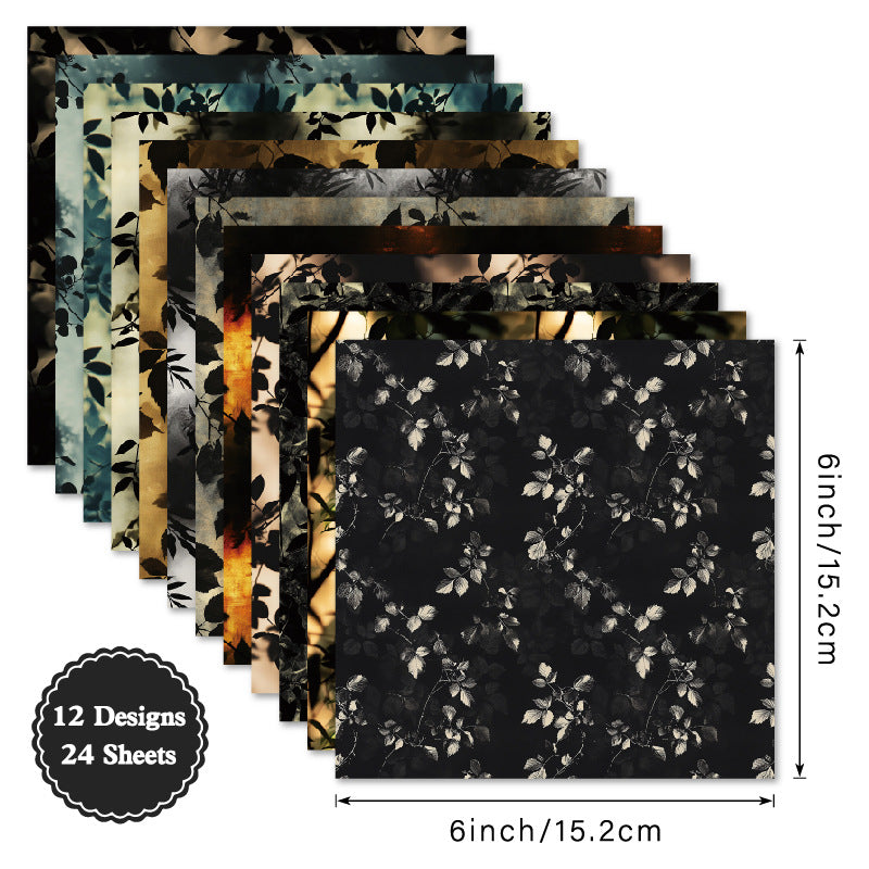 24PCS 6" Shadowy Foliage Scrapbook Paper & Cardstock