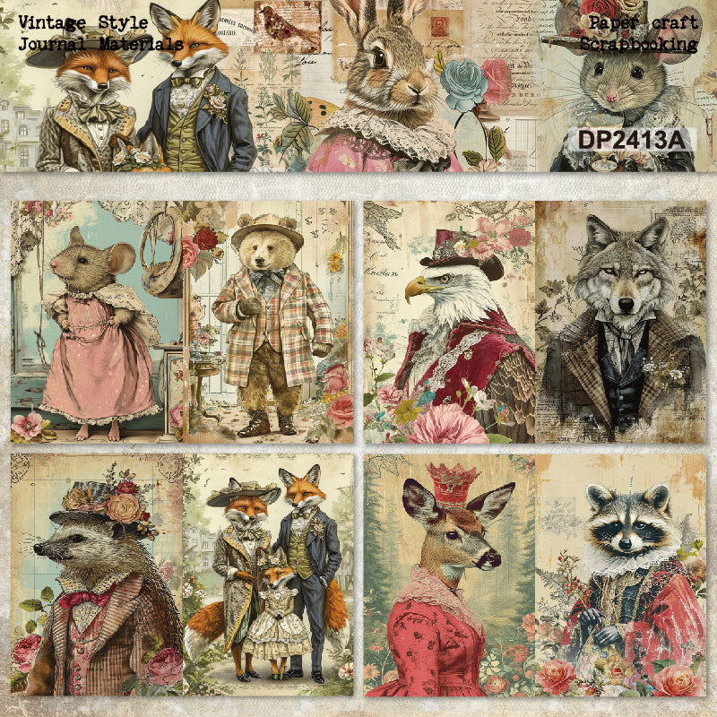 A5 Animal Series Journal Scrapbook Paper