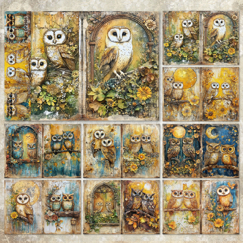 A5 Retro Owls Journal Scrapbook Paper