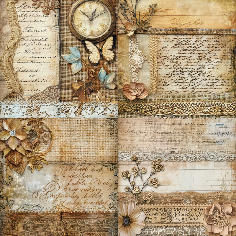 24PCS 6" Burlap Scrapbook Paper & Cardstock