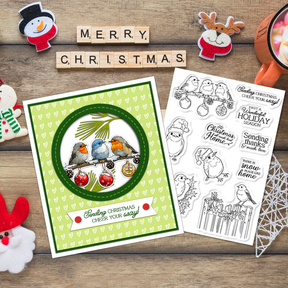 Christmas Bird Dies & Stamps Set