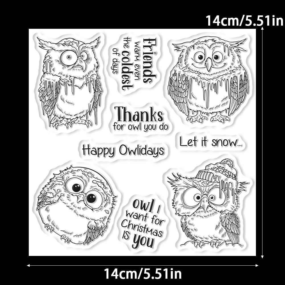 Frozen Owl In Winter Dies & Stamps Set