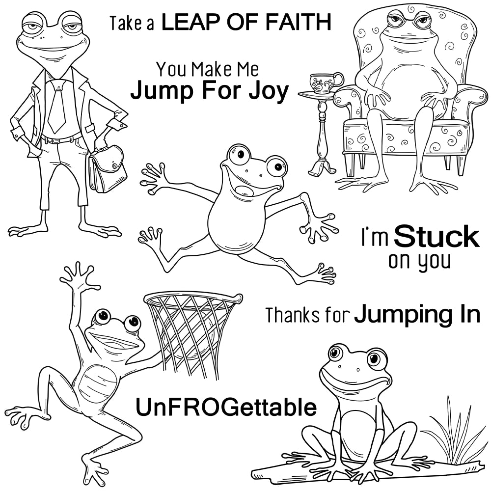 Cartoon Frog Sofa Basketball Dies & Stamps Set