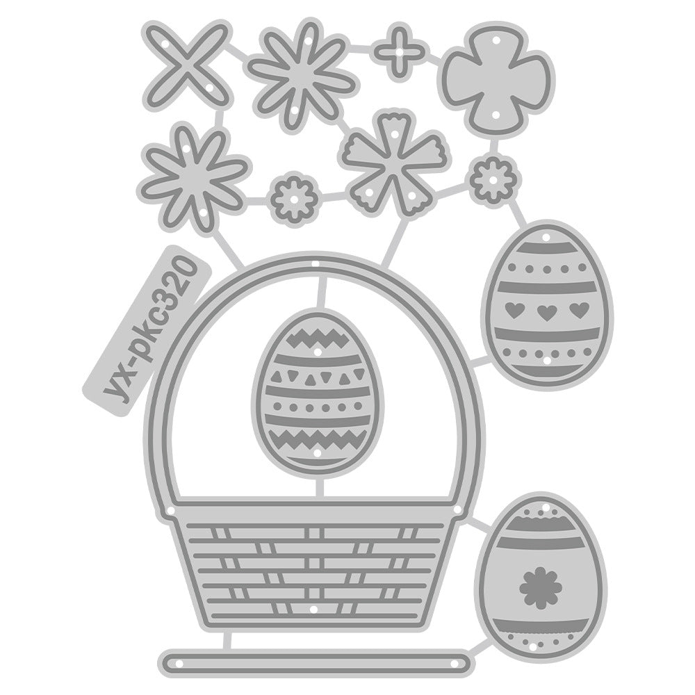 Easter Eggs and Baskets Metal Cutting Dies