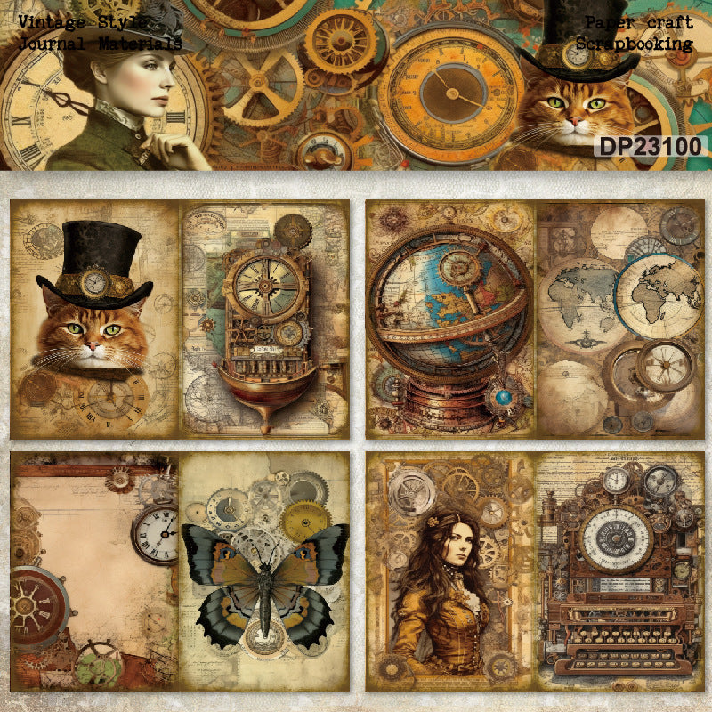 A5 Vintage Steampunk Scrapbook Paper