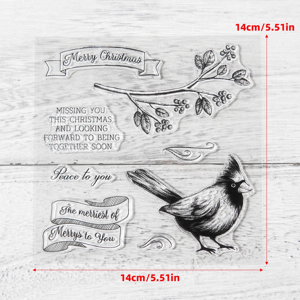 Merry Christmas Bird Olive Branch Dies & Stamps Set