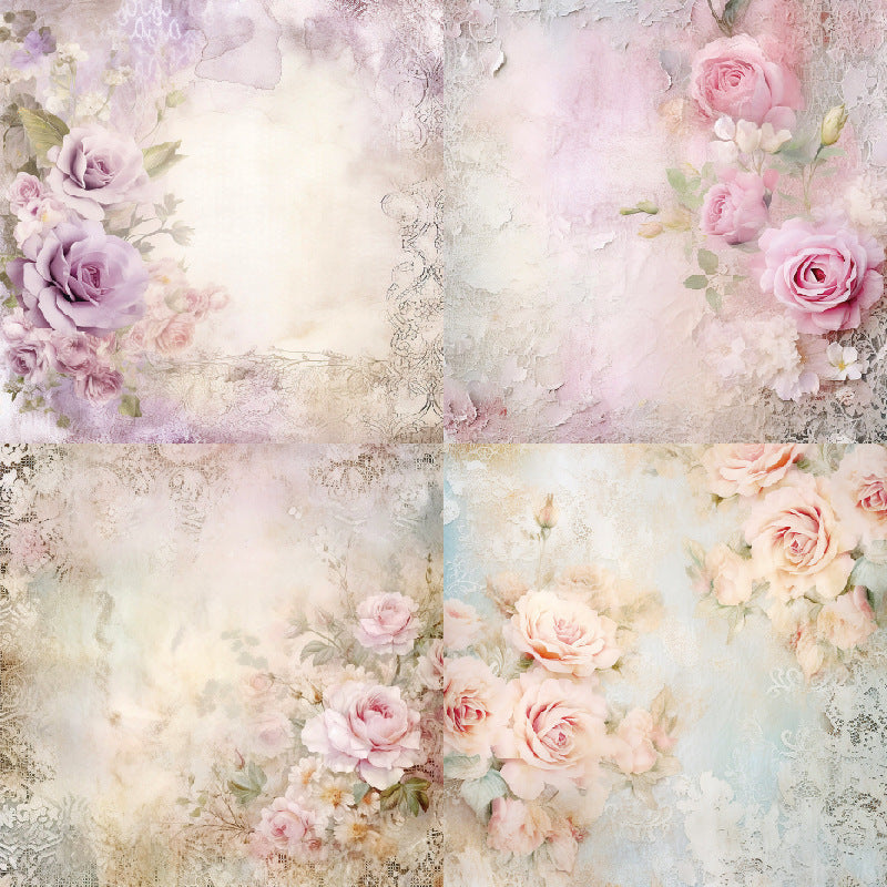 24PCS 6" Elegant Rose Scrapbook Paper & Cardstock