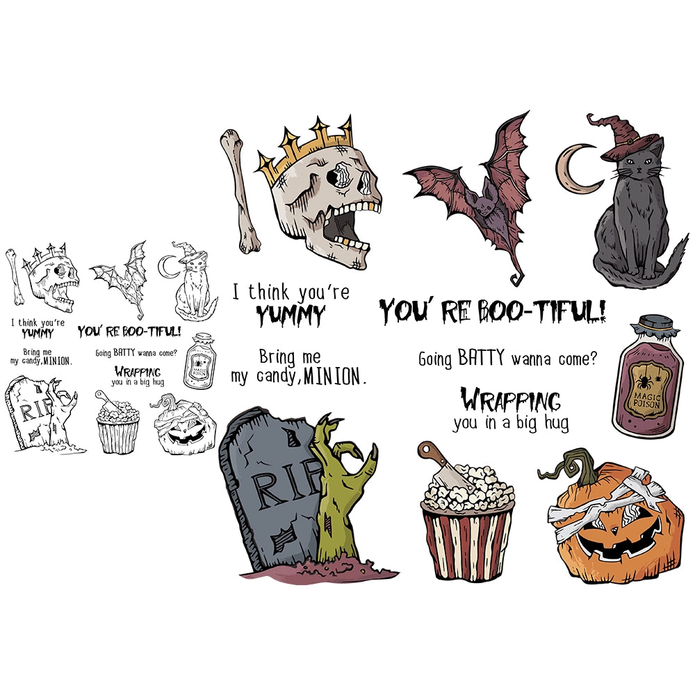 Halloween Cat Skull Pumpkin Dies & Stamps Set