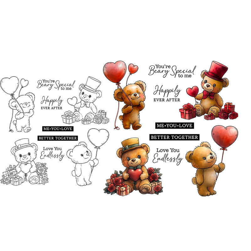 Valentine's Day Bear Dies & Stamps Set