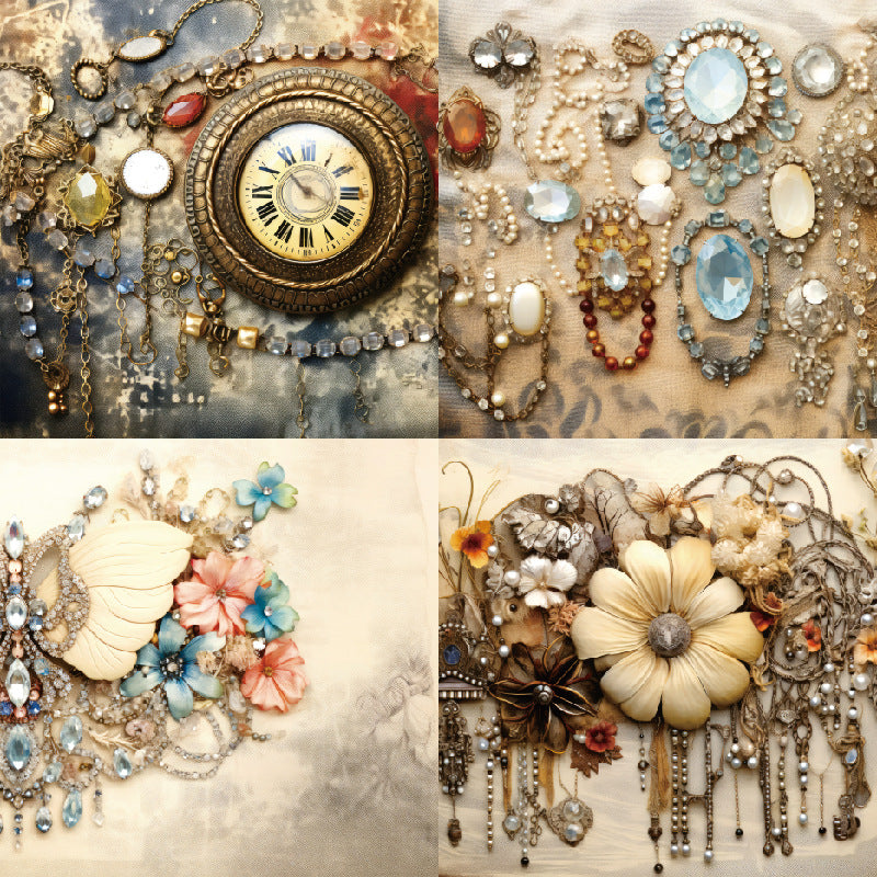 24PCS 6" Antique Jewelry Scrapbook Paper & Cardstock