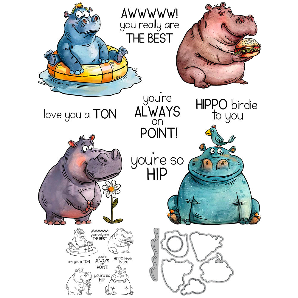 Hippo Daily Life Dies & Stamps Set