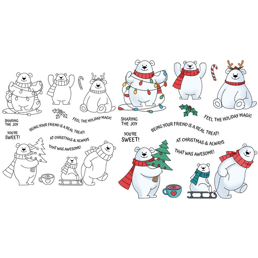 Happy Polar Bear Dies & Stamps Set