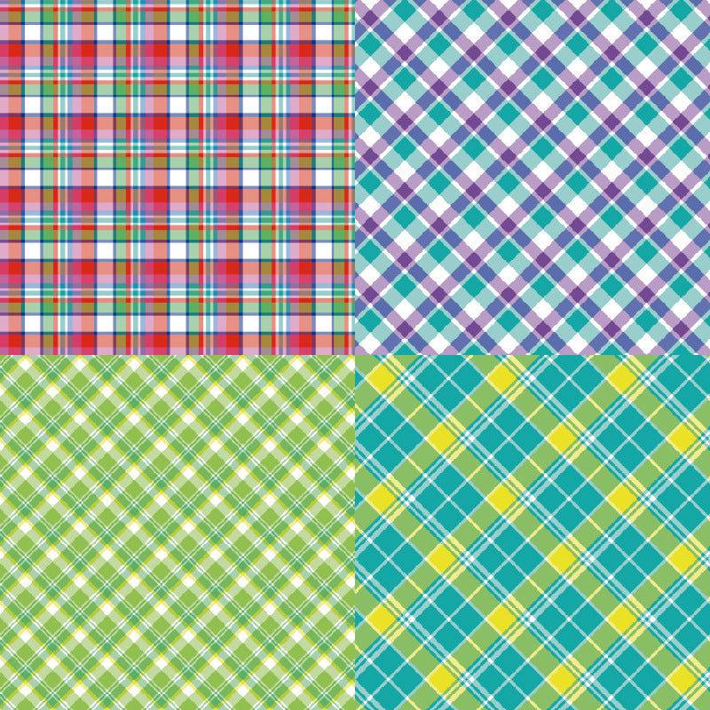 24PCS 6" Fresh Plaid Scrapbook Paper & Cardstock