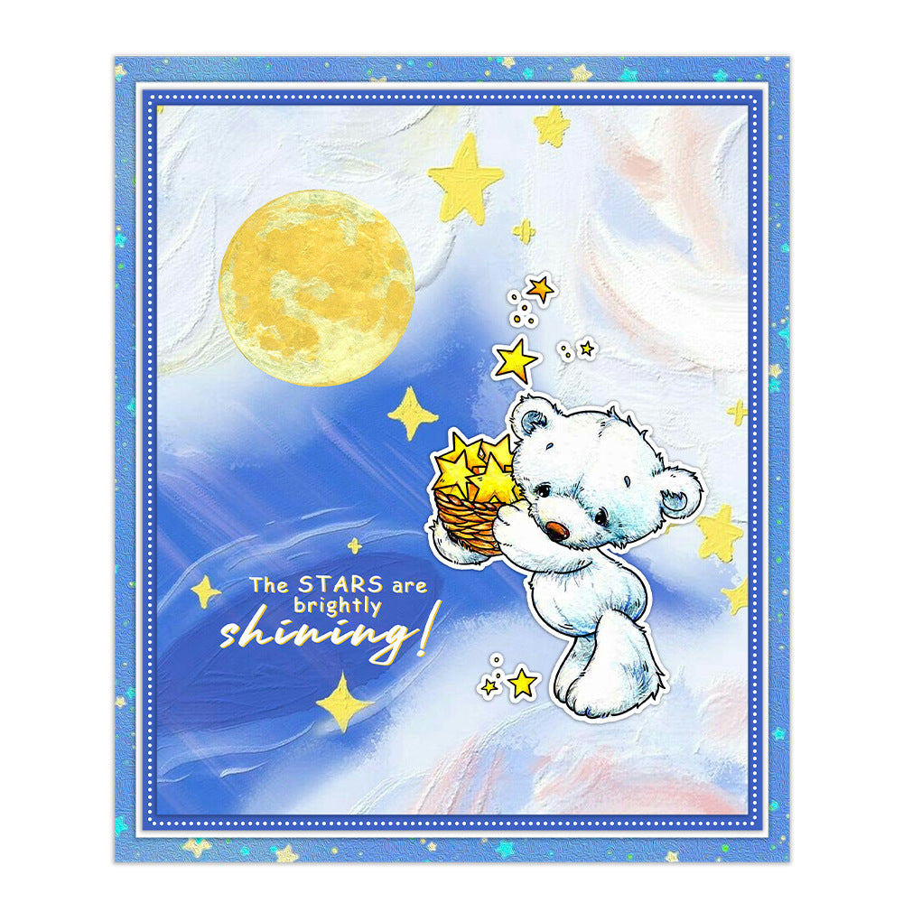 Cute Doll Bear Stars Dies & Stamps Set