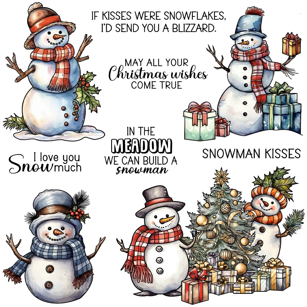 Winter Snowman Christmas Gift Dies & Stamps Set