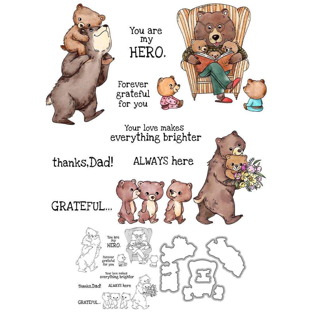 Little Bear and Son Dies & Stamps Set