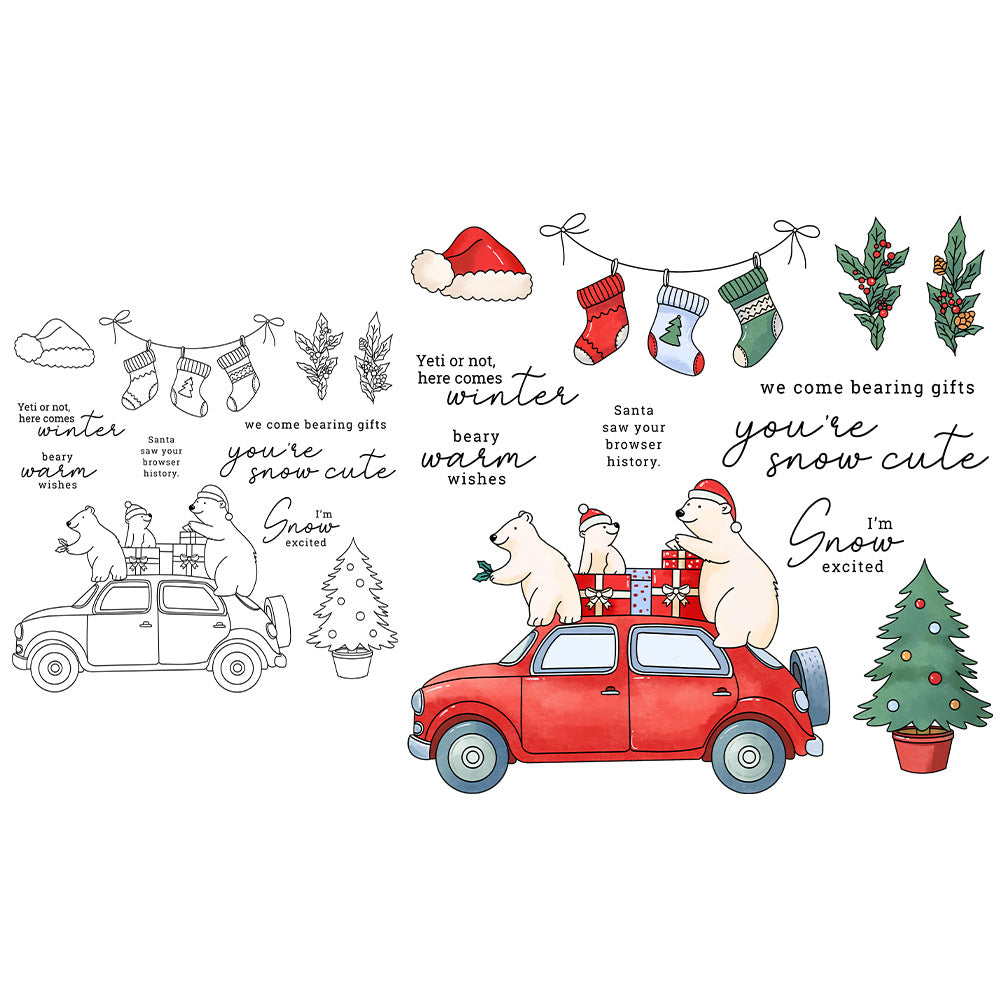 Christmas Polar Bear Dies & Stamps Set