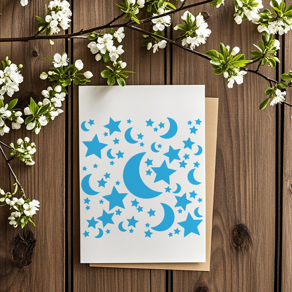 Moon Stars Background DIY Painting Hollow Stencil