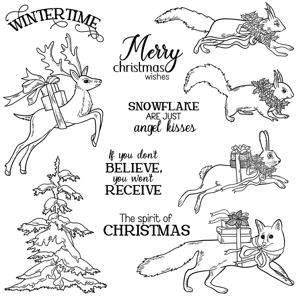 Christmas Animals Dies & Stamps Set