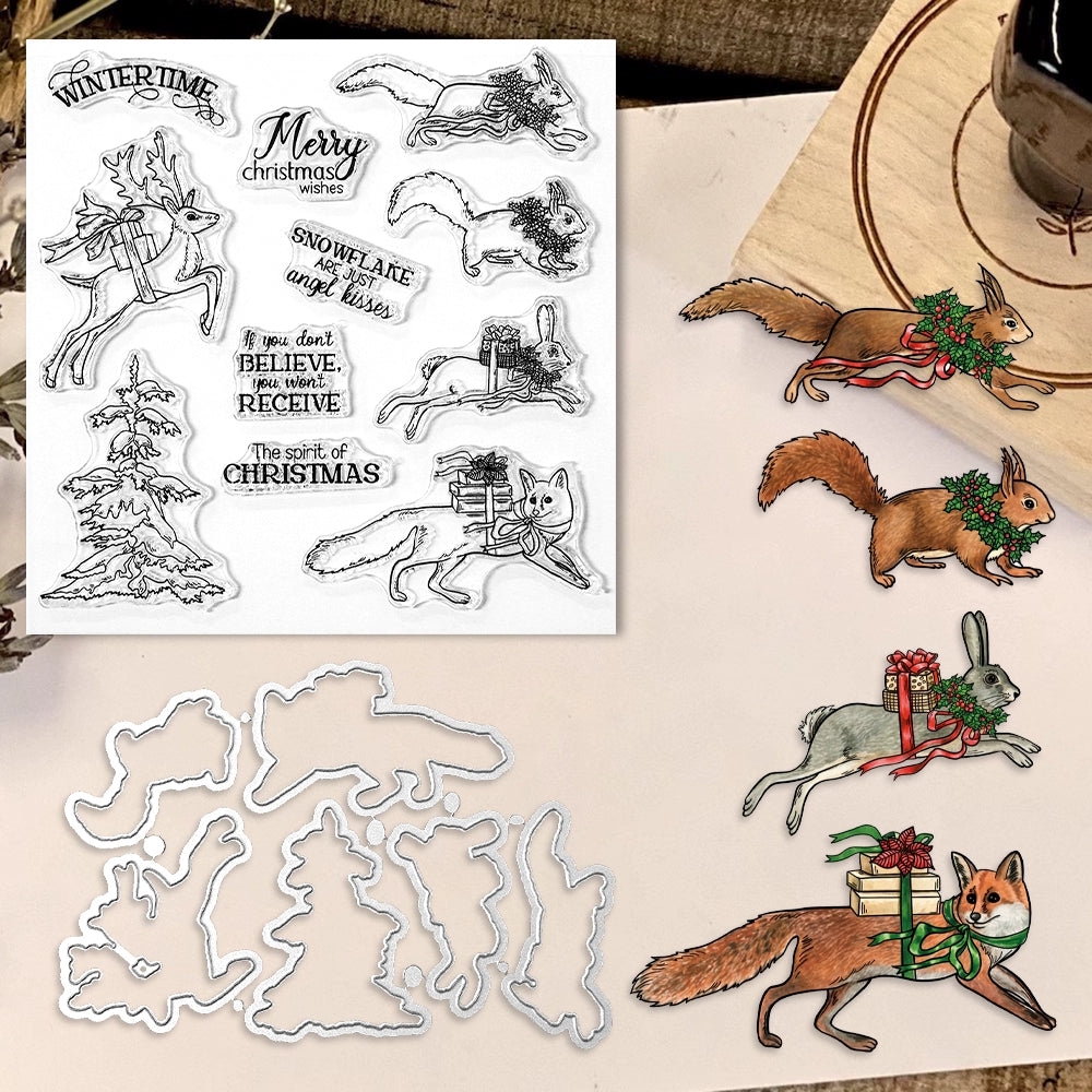Christmas Animals Dies & Stamps Set