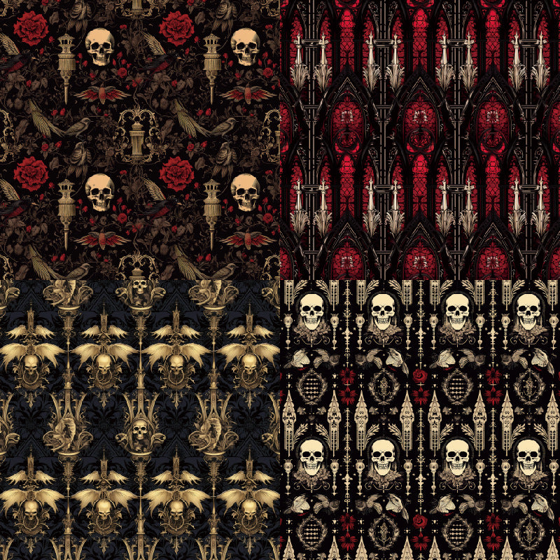 24PCS 6" Gothic Night Scrapbook Paper & Cardstock