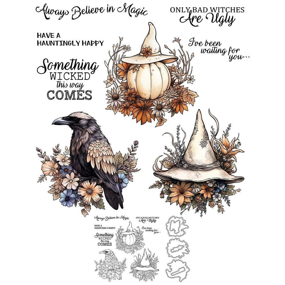 Halloween Pumpkin Crow Dies & Stamps Set
