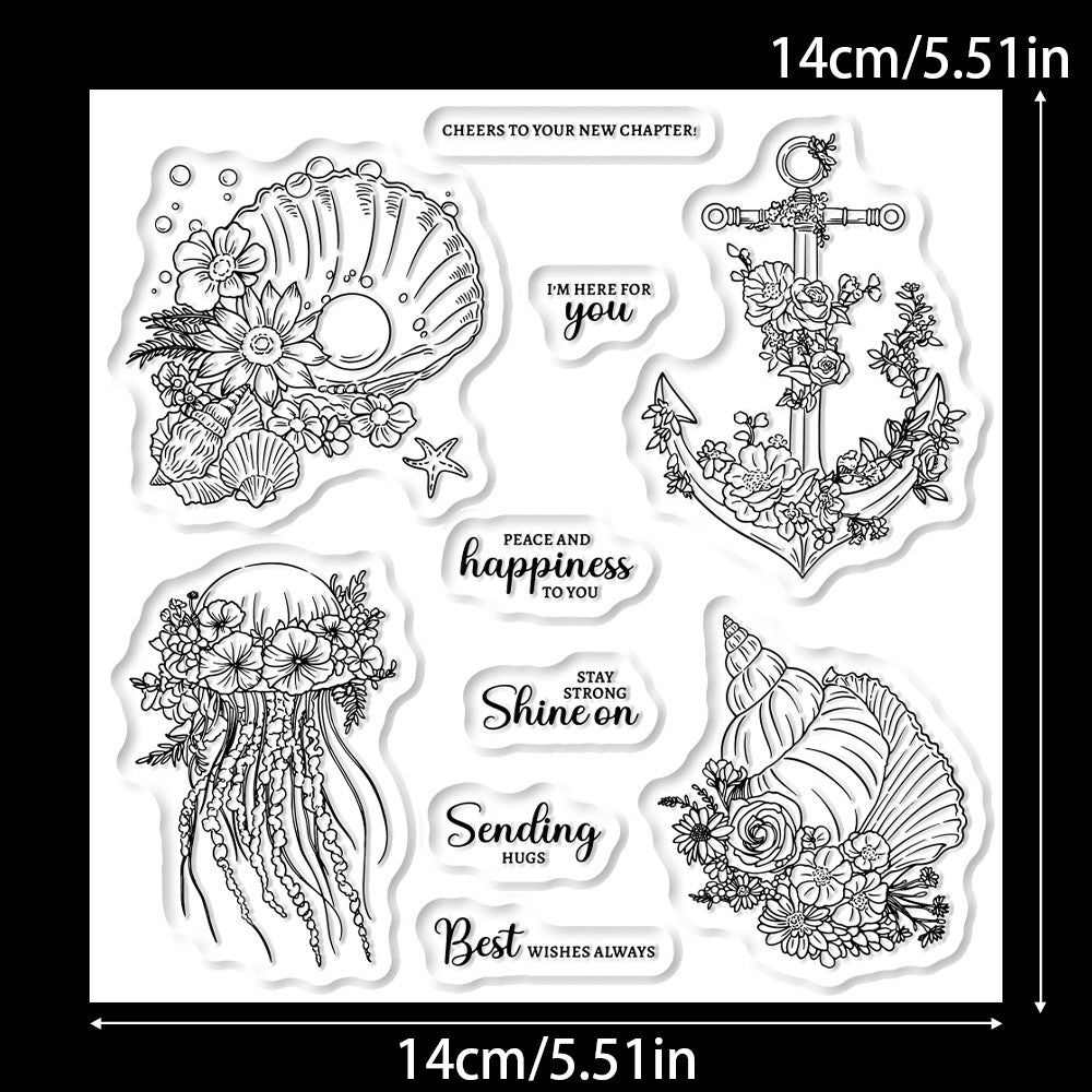 Shell Jellyfish Clear Stamps