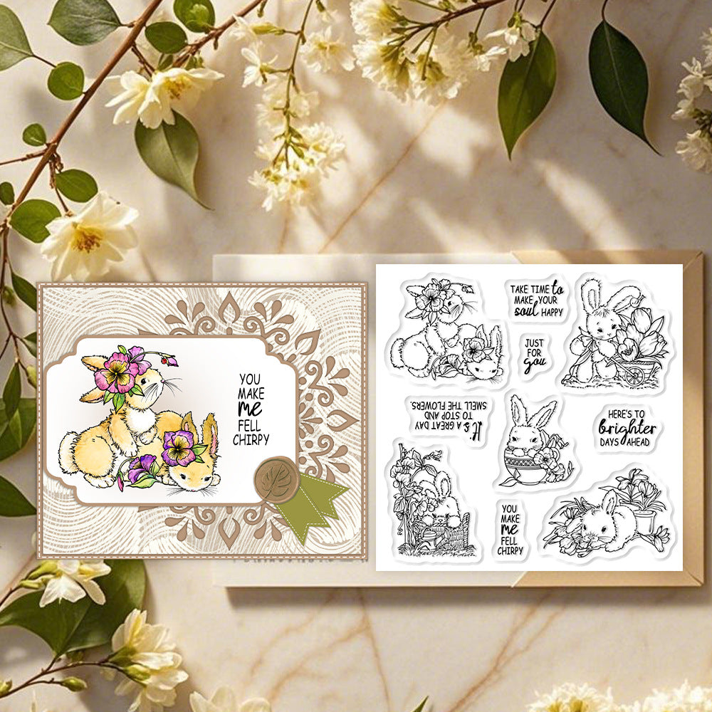 Flower Bunny Clear Stamps