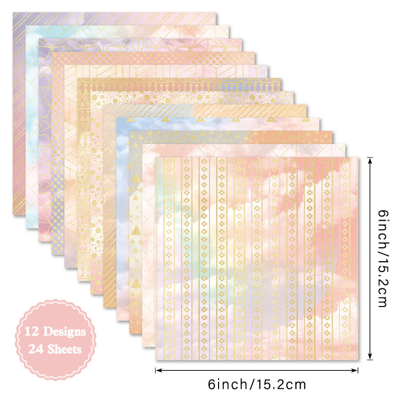 24PCS 6" Pink Champagne Scrapbook Paper & Cardstock