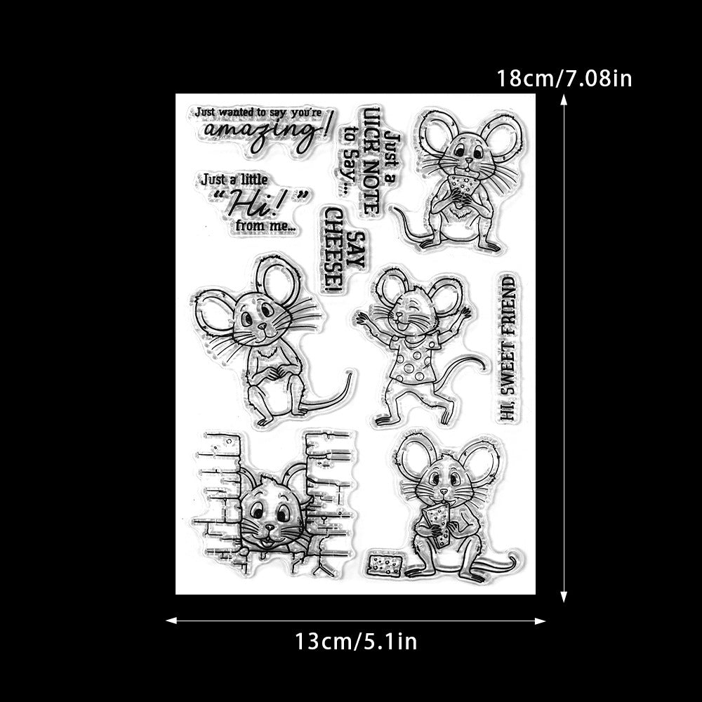 Animal Series Mouse Dies & Stamps Set