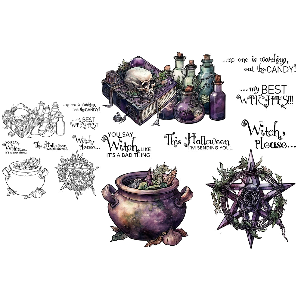 Halloween Magic Skull Dies & Stamps Set