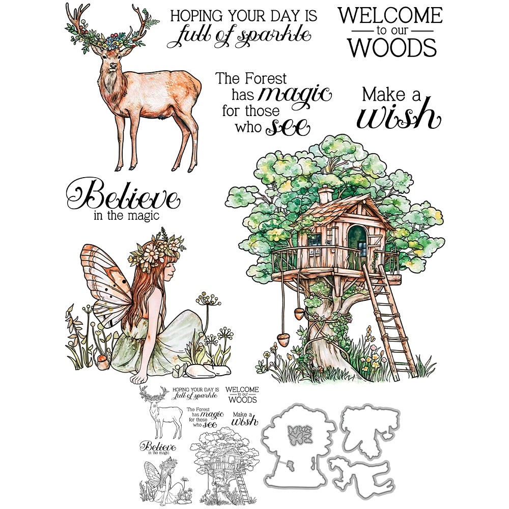 Tree House Fairy Dies & Stamps Set