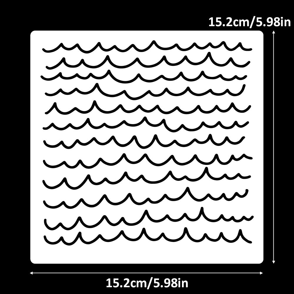 Wave Background DIY Painting Hollow Stencil