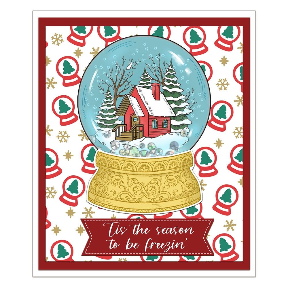 Winter Christmas Crystal Ball Dies & Stamps Set