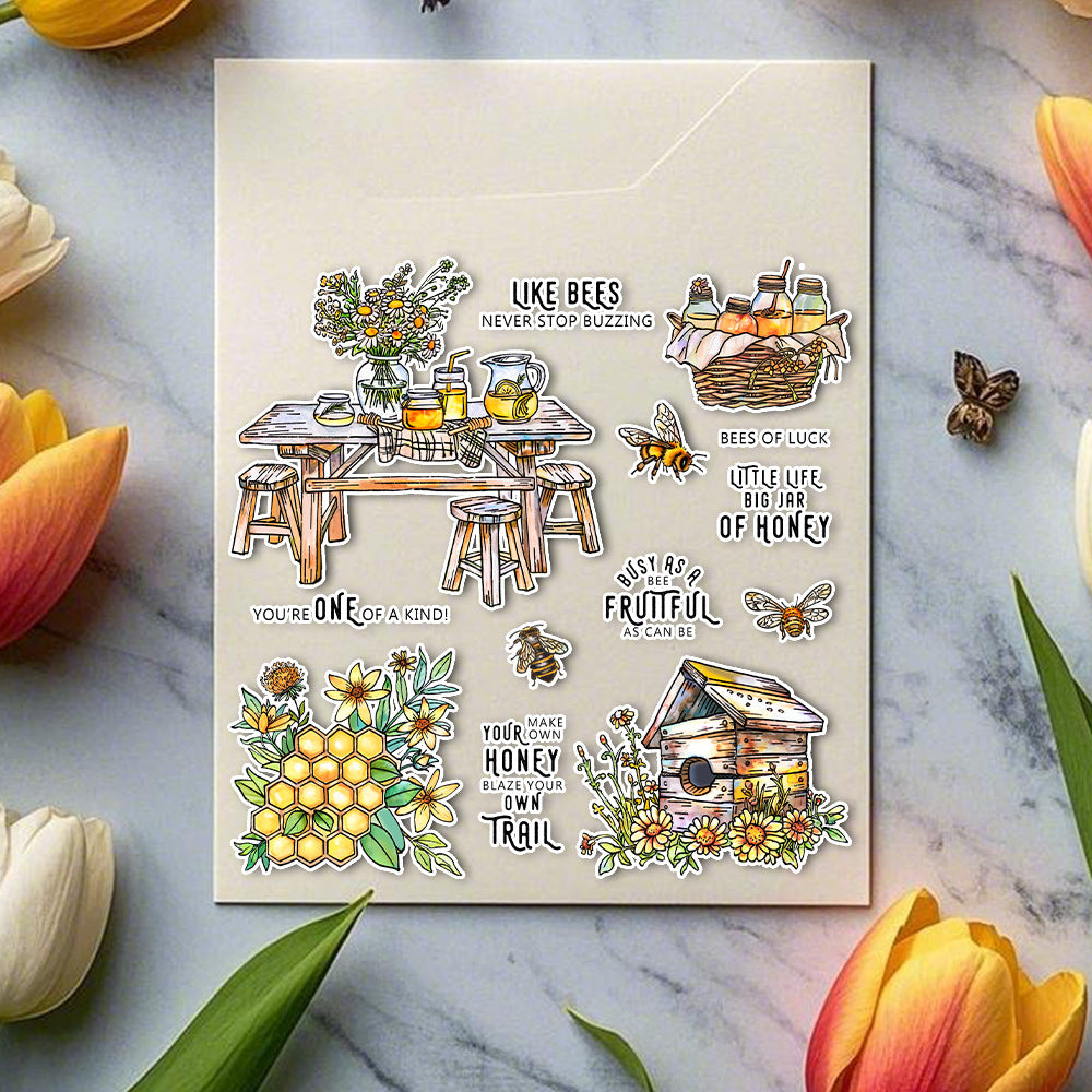 Bee Dining Table Clear Stamps