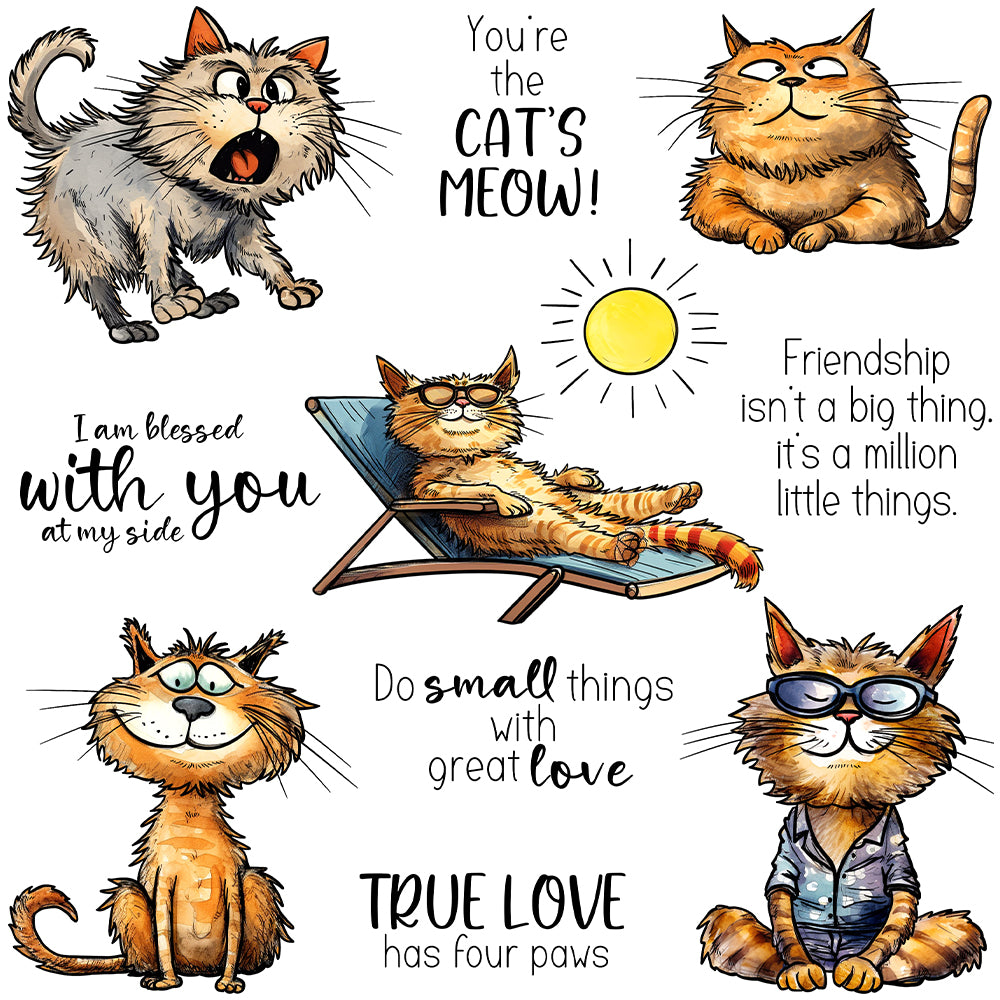 Interesting Holiday Life of Pet Cats Dies & Stamps Set