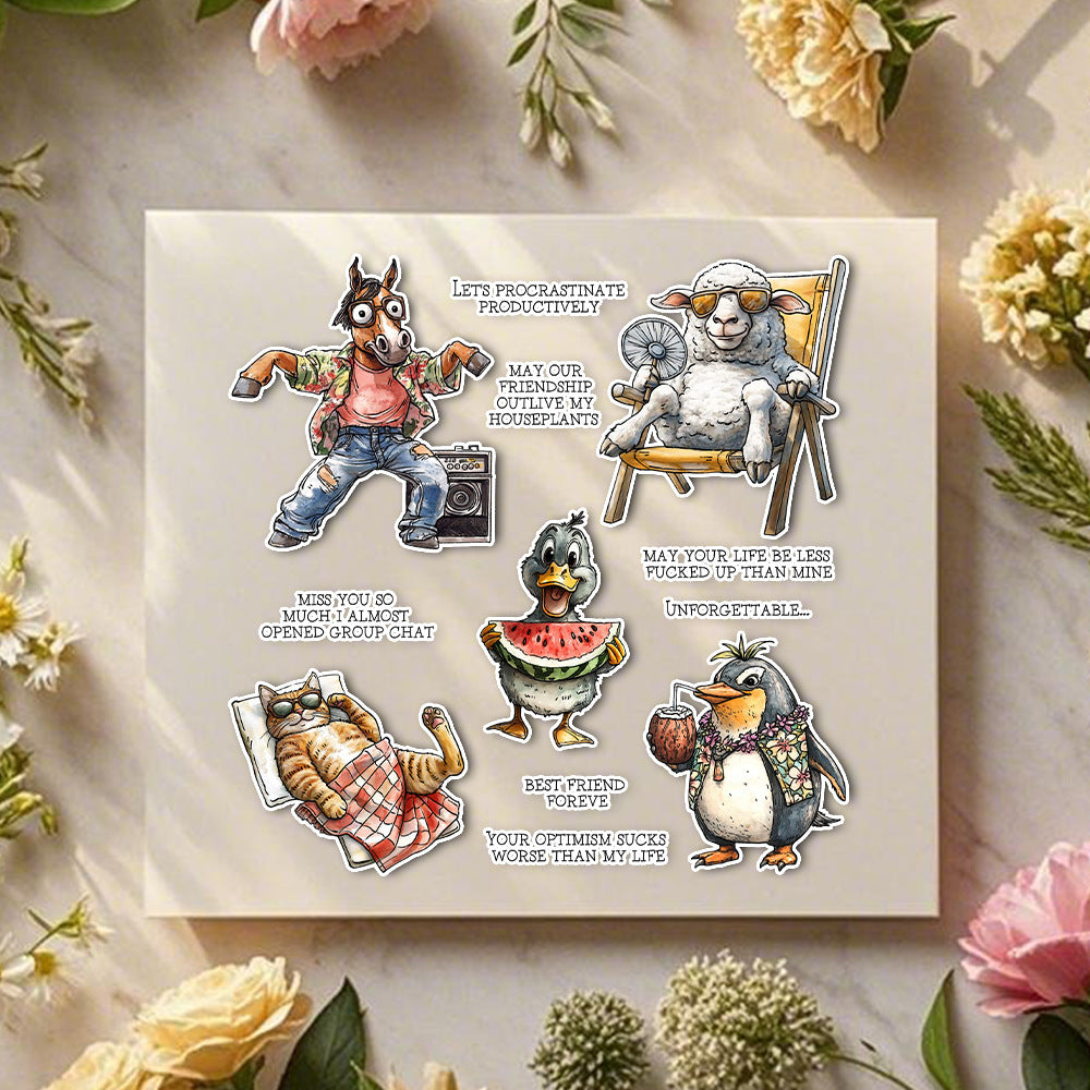 Animals' Summer Vacation Dies & Stamps Set