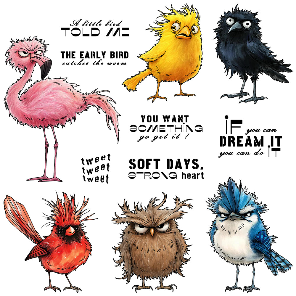 Various Personality Birds Dies & Stamps Set