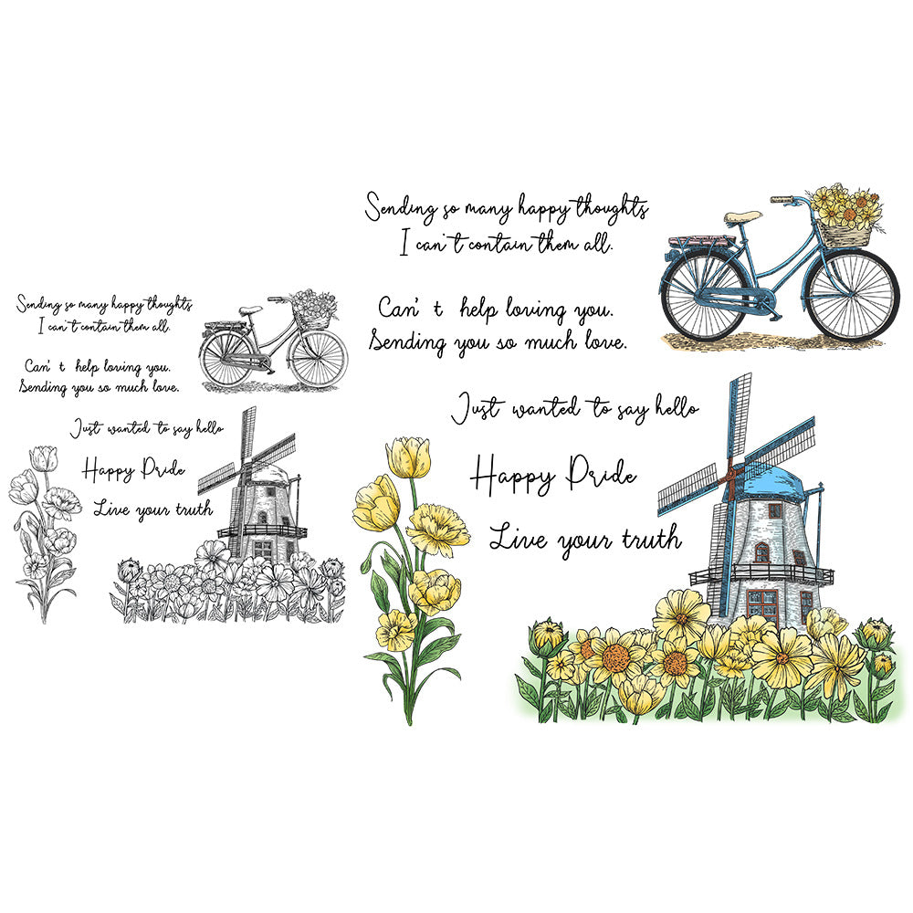 Spring Windmill Clear Stamps