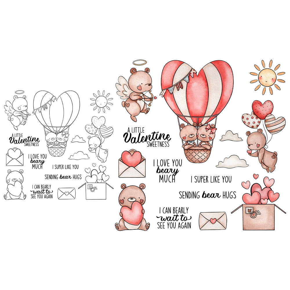 Valentine's Day Bear Clear Stamps