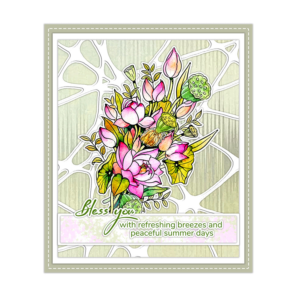 Summer Lotus Flowers Dies & Stamps Set