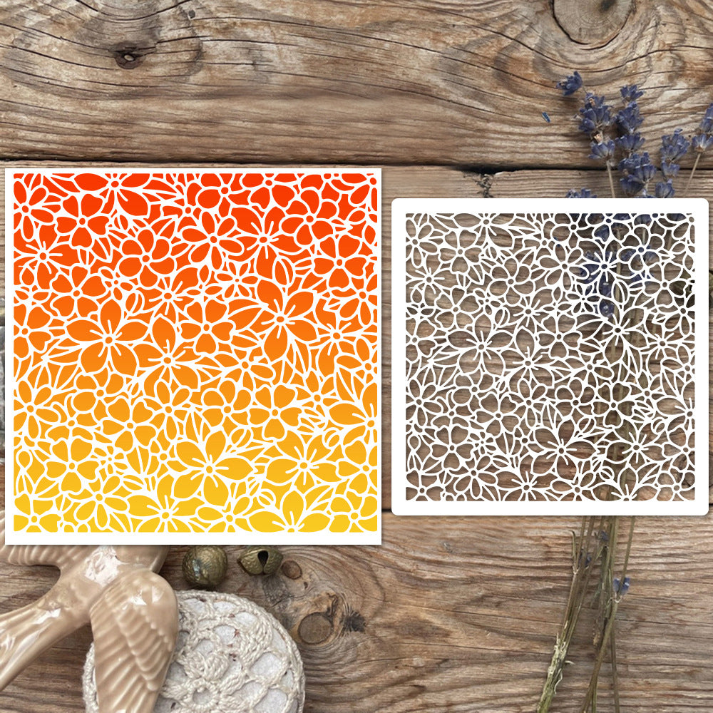 Flower Background DIY Painting Hollow Stencil