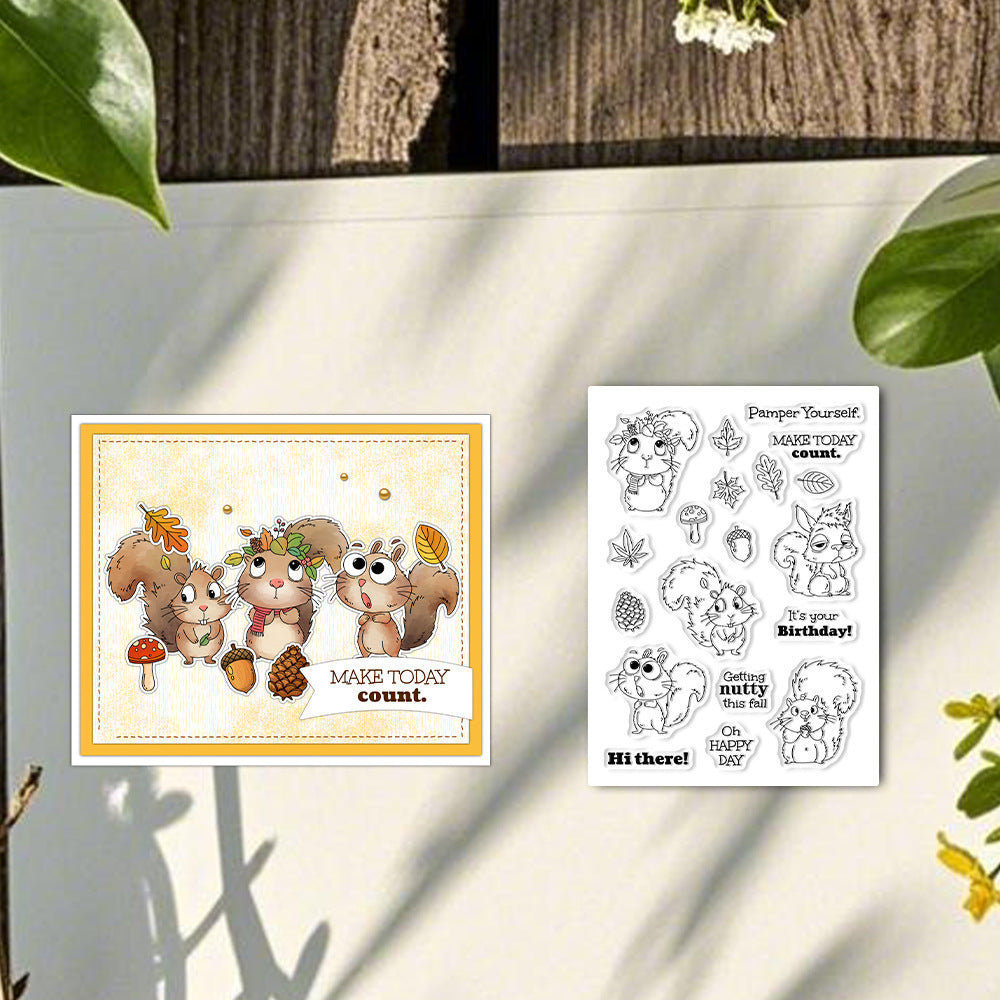 Autumn Squirrel Dies & Stamps Set