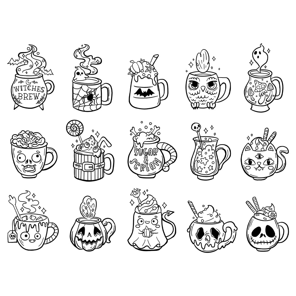 Halloween Funny Skull Cup Dies & Stamps Set
