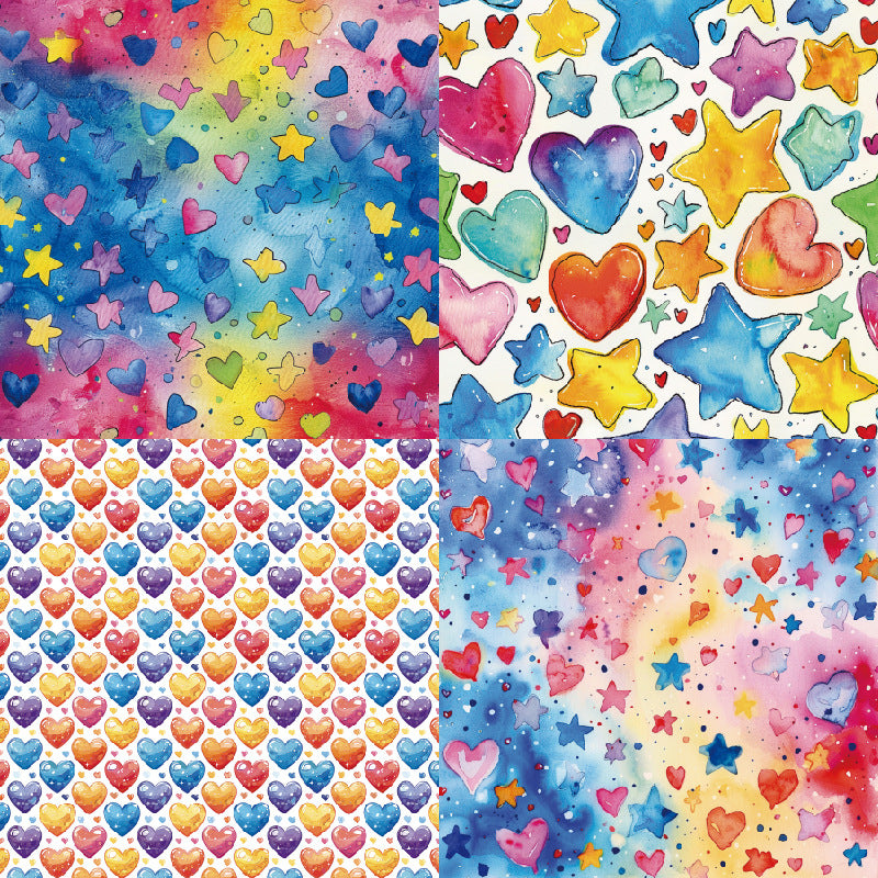 24PCS 6" Magical Stars Scrapbook Paper & Cardstock