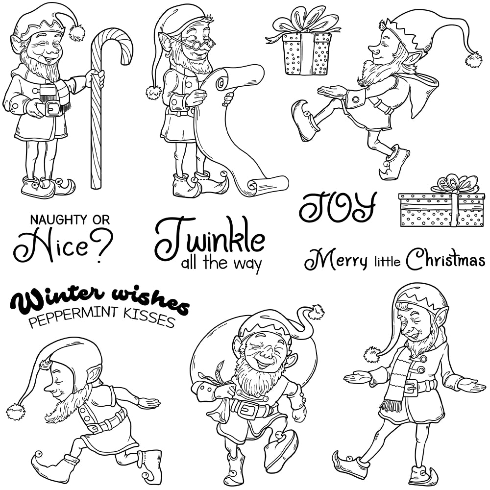 Funny Clown Christmas Gifts Dies & Stamps Set
