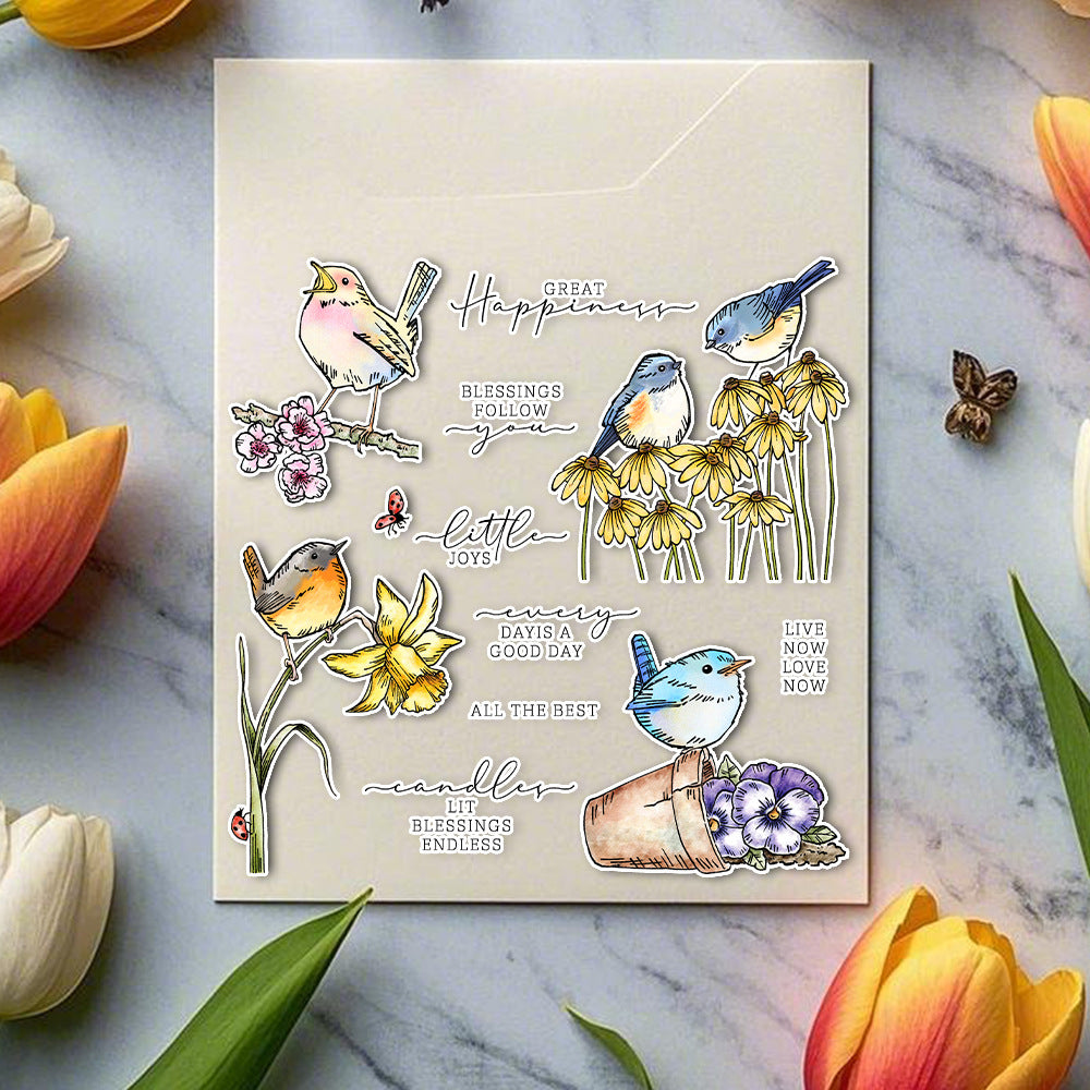 Flowers and Birds Dies & Stamps Set