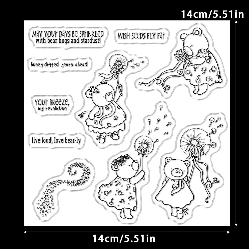 Dandelion Bear Clear Stamps