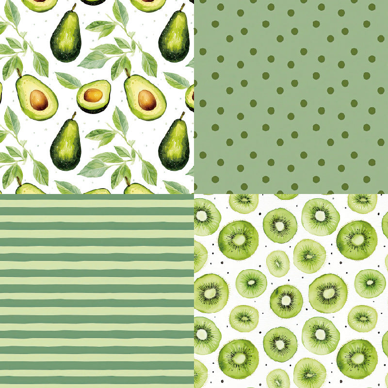 24PCS 6" Sweety Green Pear Scrapbook Paper & Cardstock