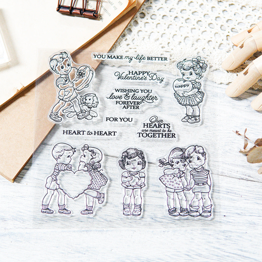 Valentine's Day Kids Clear Stamps